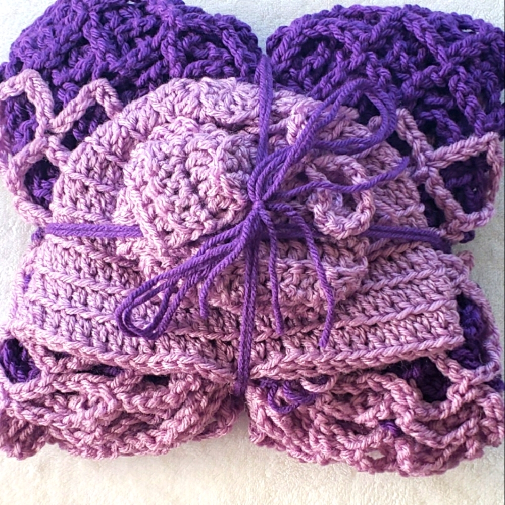Beautiful purple/ lavender baby blanket set.
